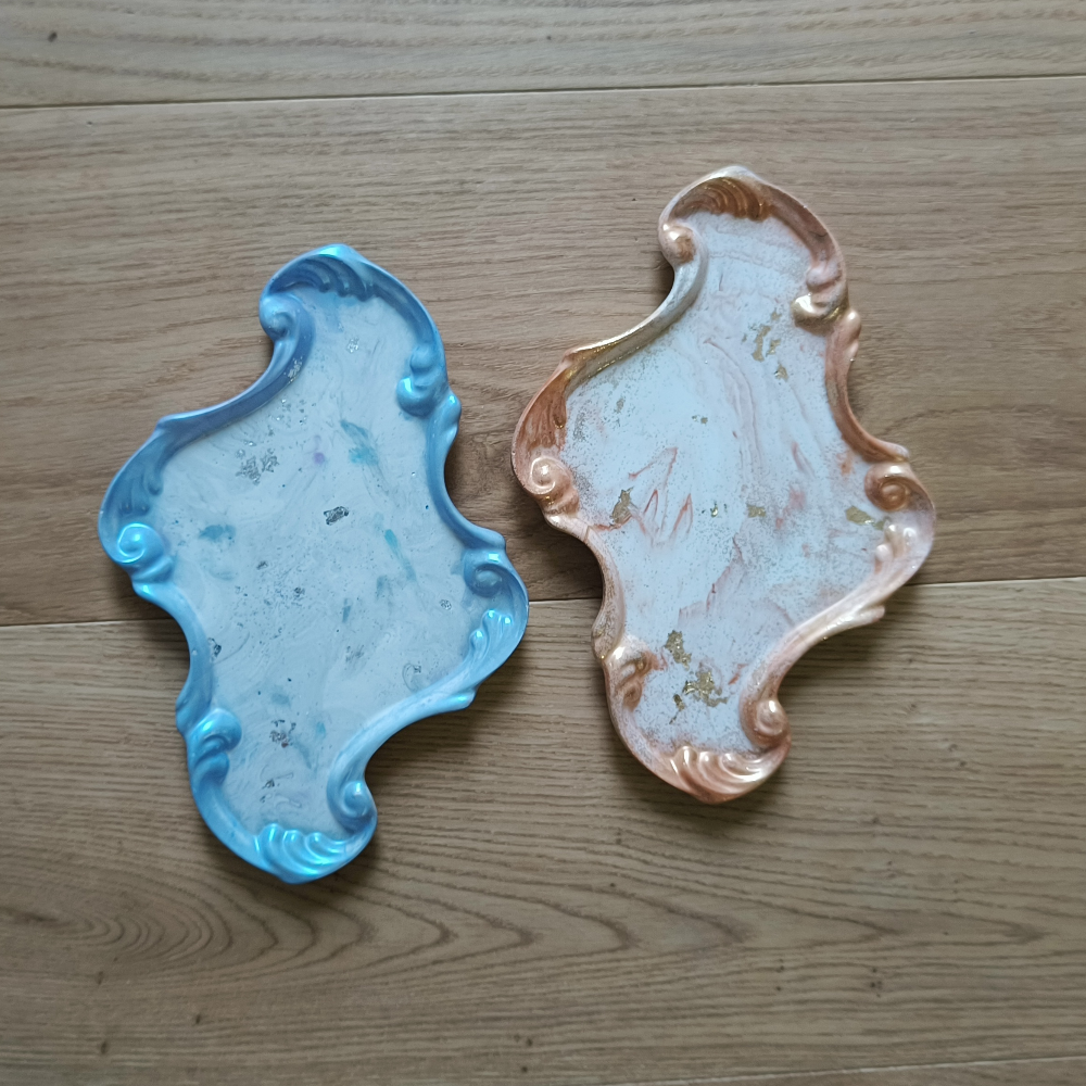 Plateau style baroque étroit en jesmonite différents coloris disponibles par melissanacrea