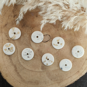 Pampille donuts interchangeable or ou argent en jesmonite par melissanacrea
