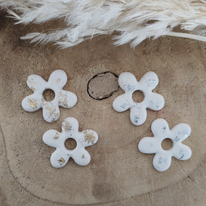 Pampille Florie interchangeable or ou argent en jesmonite par melissanacrea