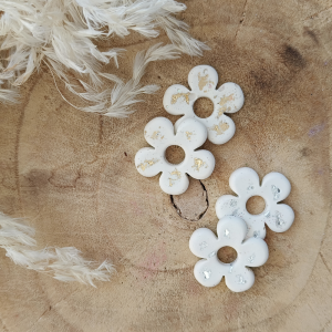 Pampille Marguerite interchangeable or ou argent en jesmonite par melissanacrea
