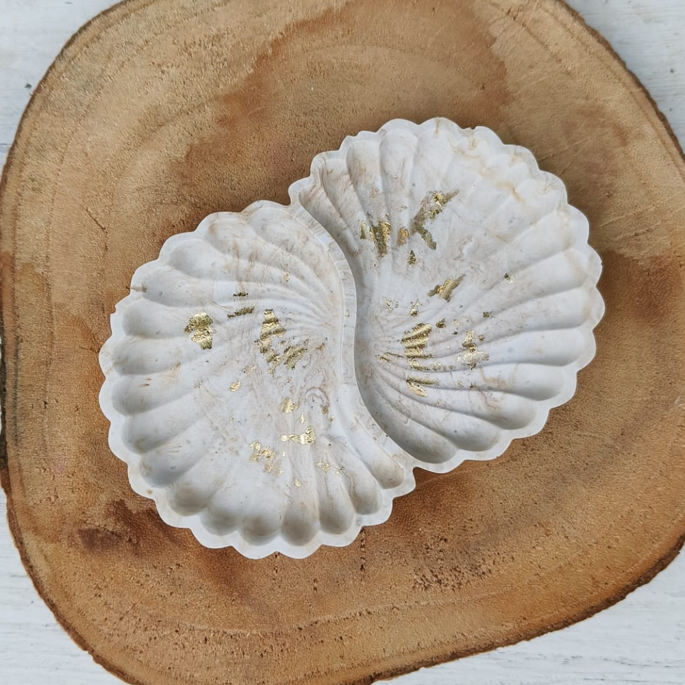 Double coquillage en jesmonite par melissana crea