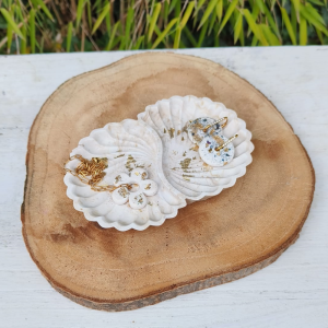 Vide poche double coquillage en jesmonite par melissana crea