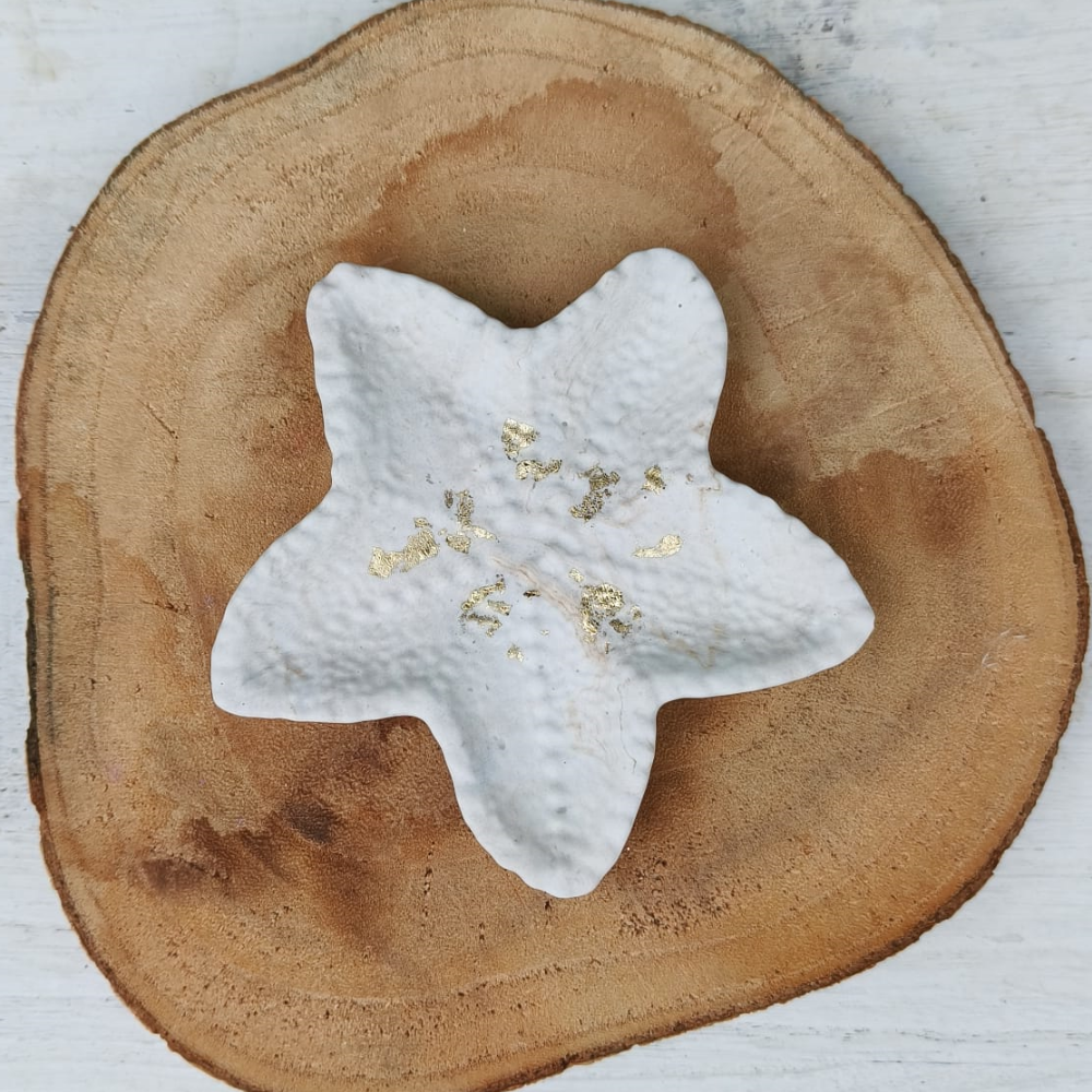 Vide poche étoile marbré beige de mer en jesmonite pas melissanacrea