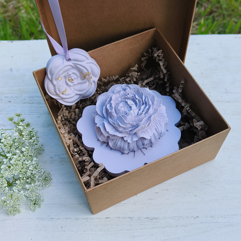 Coffret fête des mère lilas en jesmonite par melissanacrea