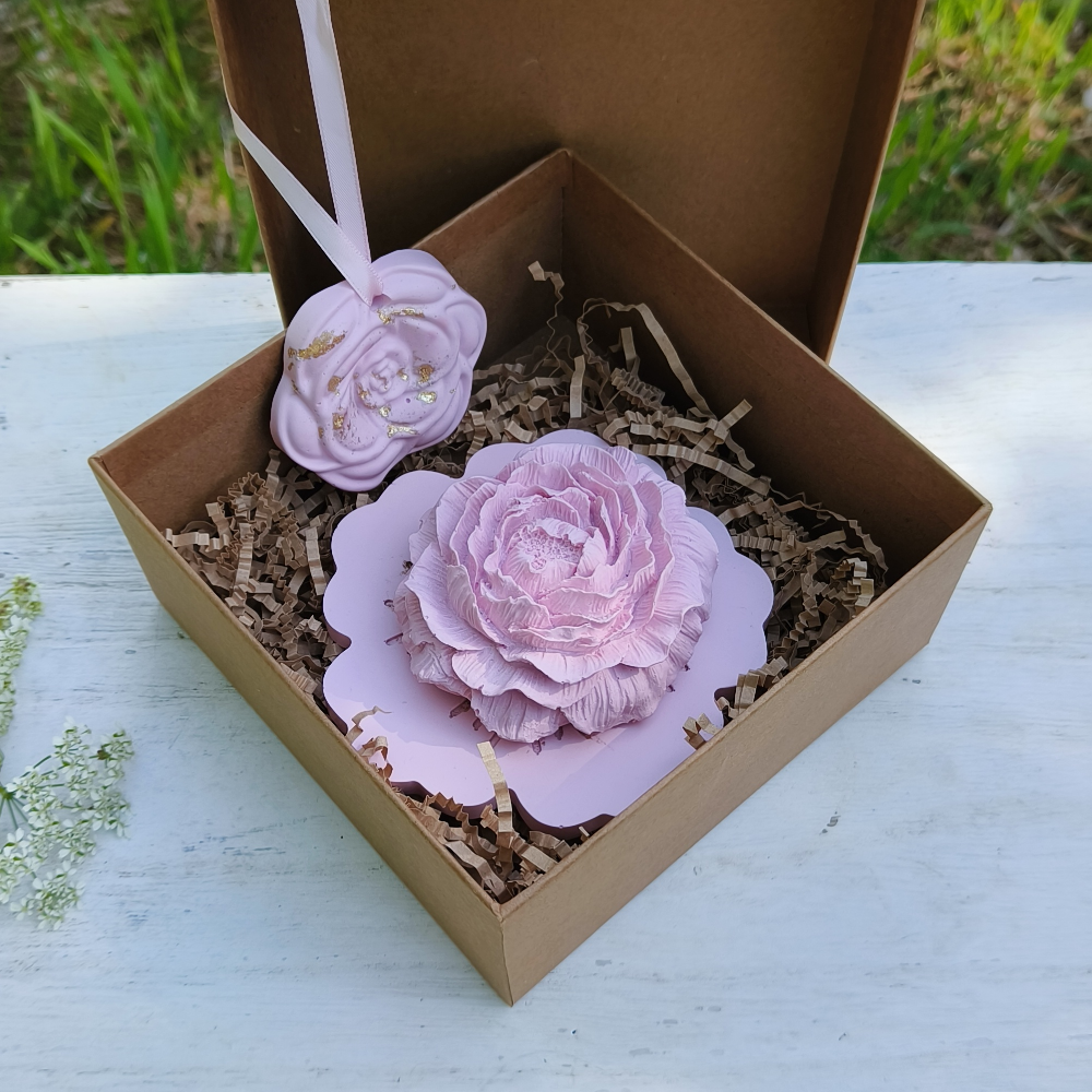 Coffret fête des mère rose en jesmonite par melissanacrea