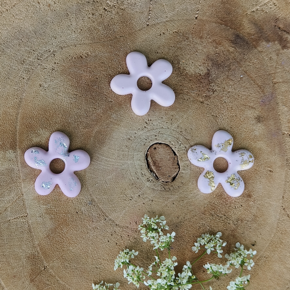 pampilles Florie rose collection arc en ciel en jesmonite