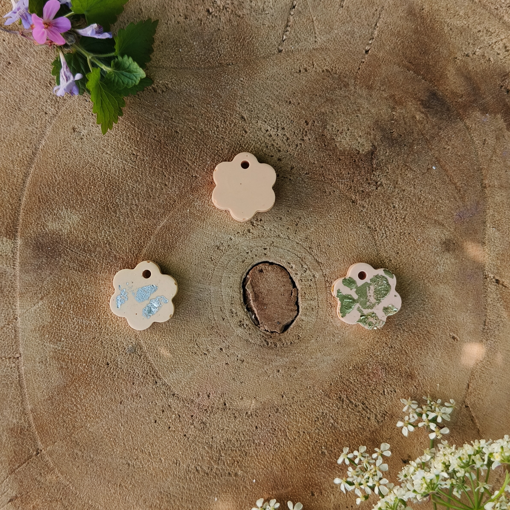 pampilles paquerettes corail collection arc en ciel en jesmonite