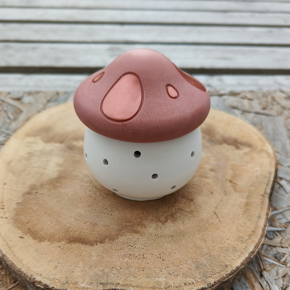 Photophore champignon terracotta en jesmonite par mélissanacréa
