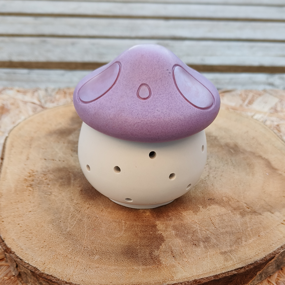 Photophore champignon violet en jesmonite par mélissanacréa