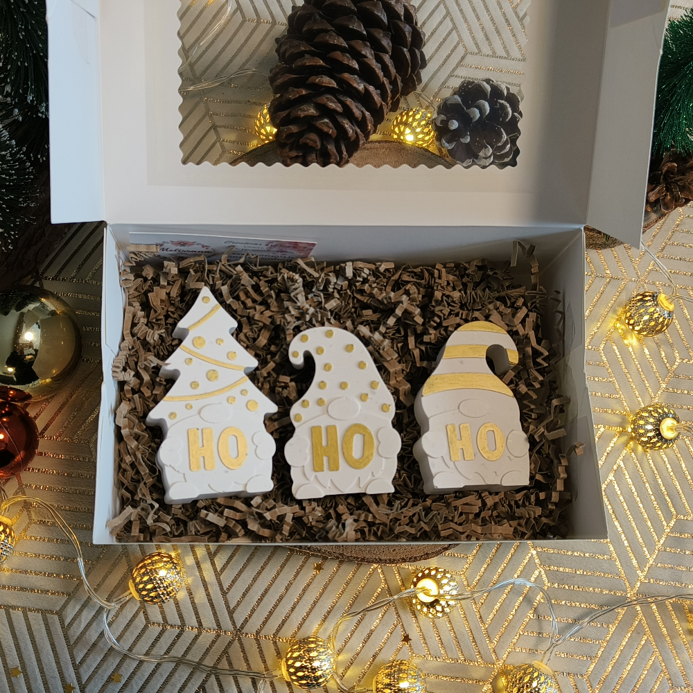 Coffret lot de 3 figurines HO hO HO ! de Noël par Melissanacrea