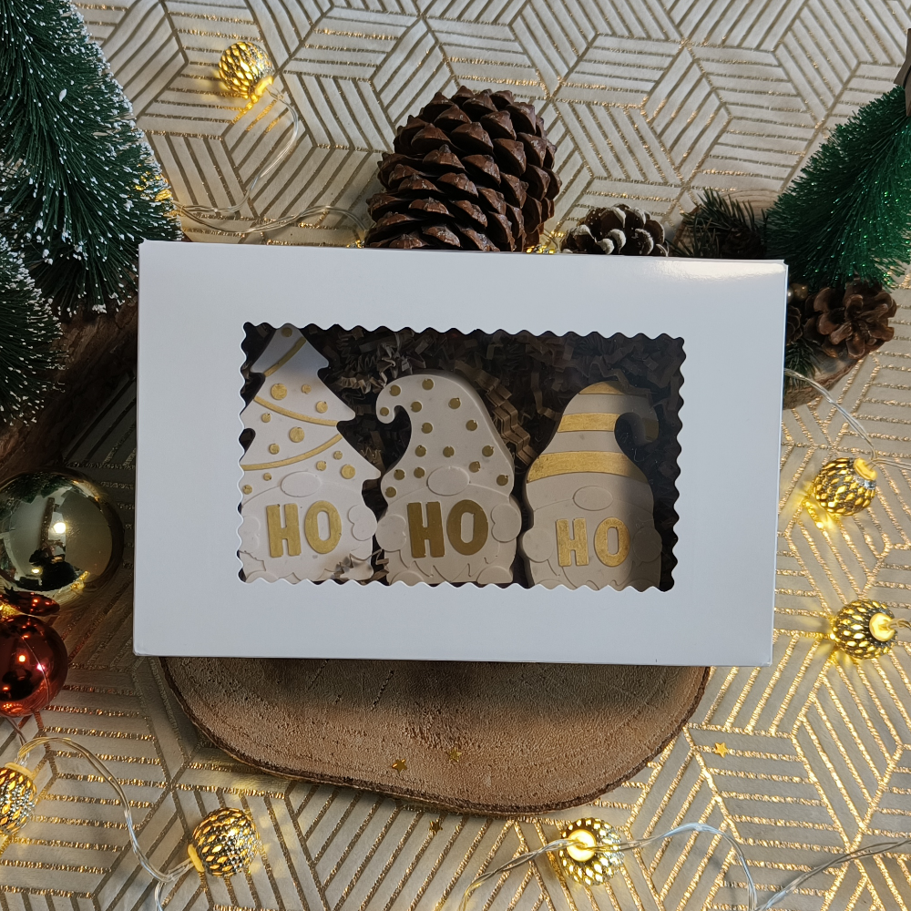 Lot de 3 figurines HO hO HO en coffret ! de Noël par Melissanacrea