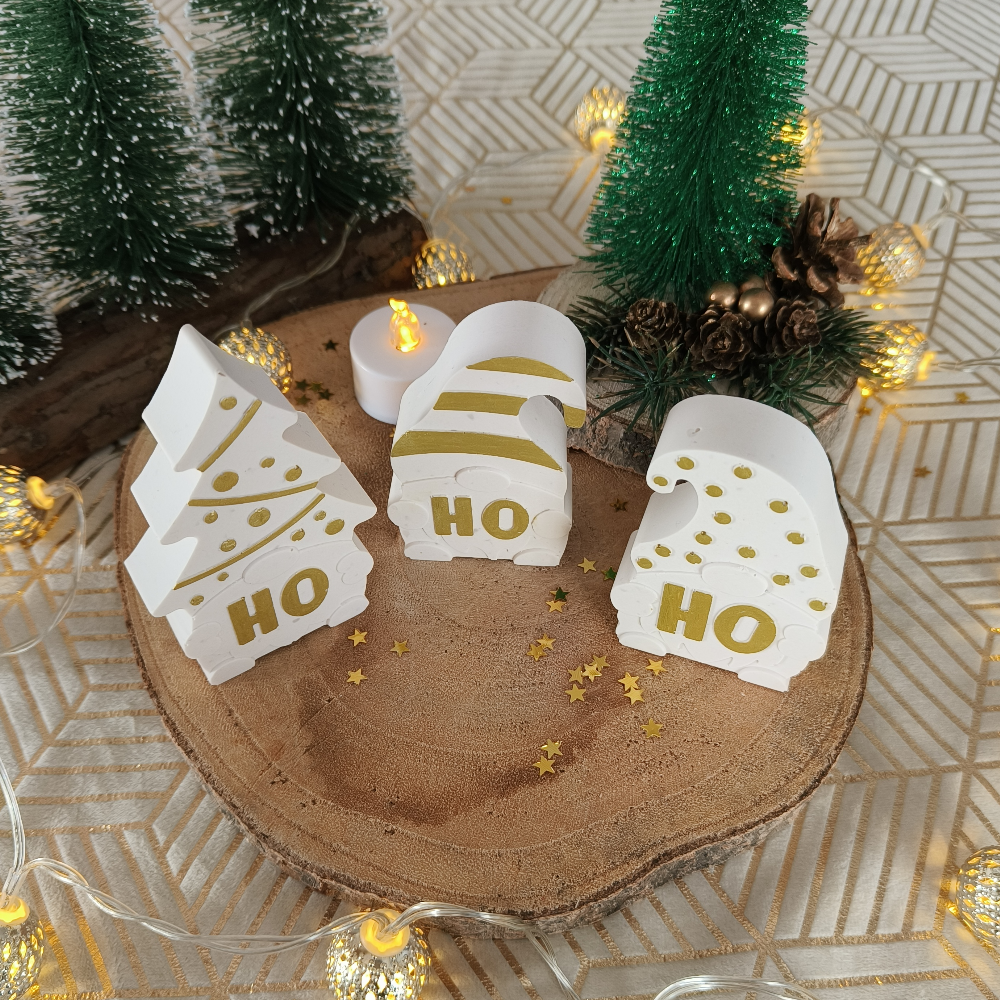 Lot de 3 figurines HO hO HO ! de Noël par Melissanacrea